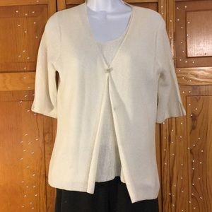 jh collectibles ivory tank and cardigan set